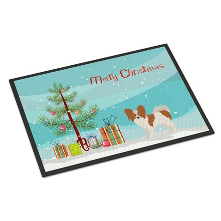 Carolines Treasures 24 x 36 in. Papillon Christmas Tree Indoor or Outdoor Mat CK3476JMAT